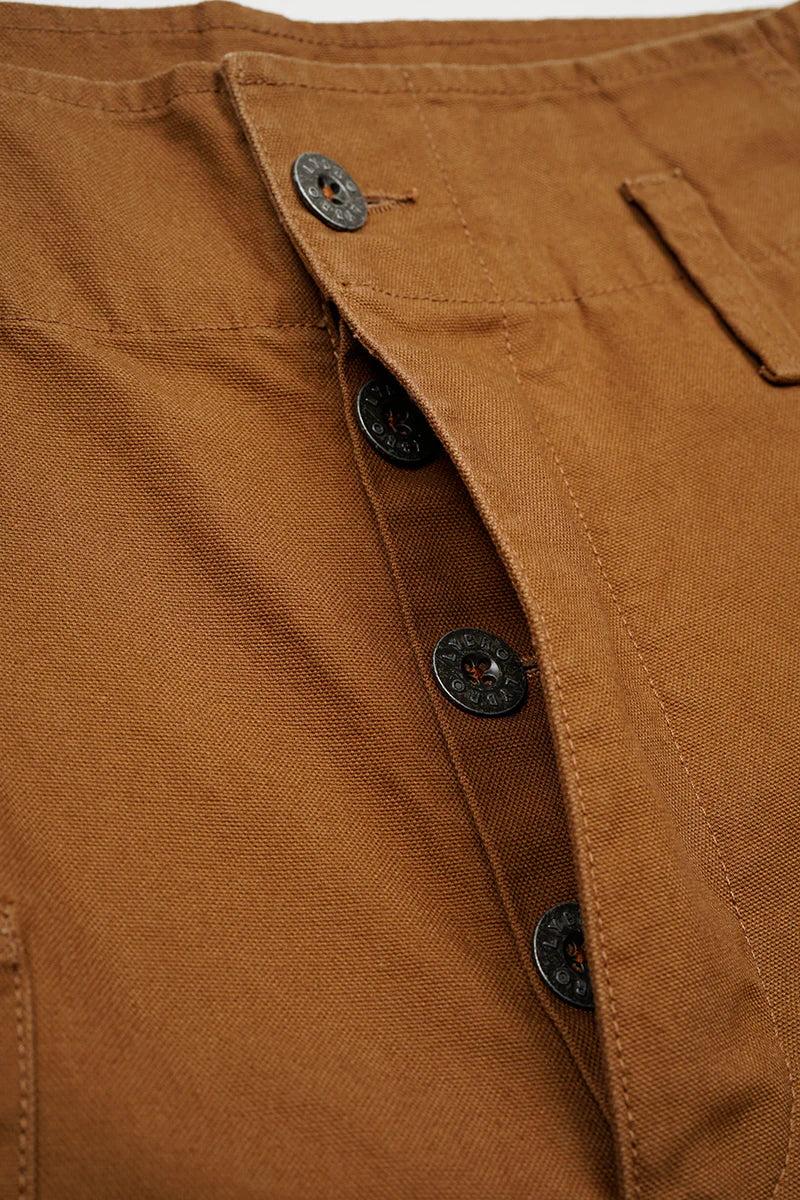 NIGEL CABOURN ANGLED POCKET TROUSER - DUCK CANVAS - BROWN - Image 4