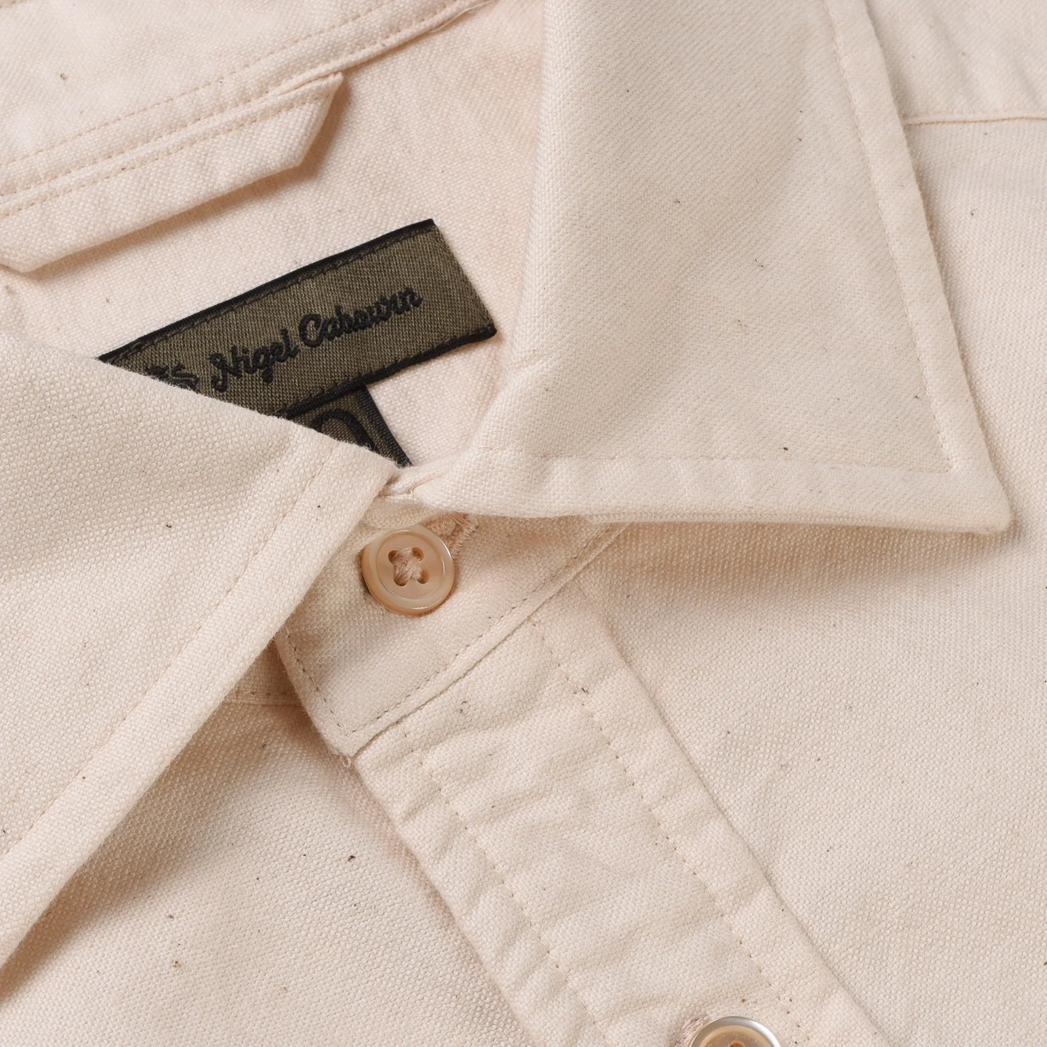 NIGEL CABOURN MAINLINE BRITISH OFFICERS SHIRT - IVORY - Image 3