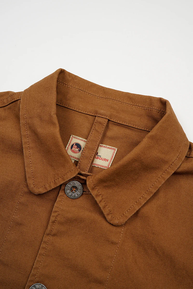 NIGEL CABOURN SHORT ANGLED JACKET - DUCK CANVAS - BROWN - Image 3