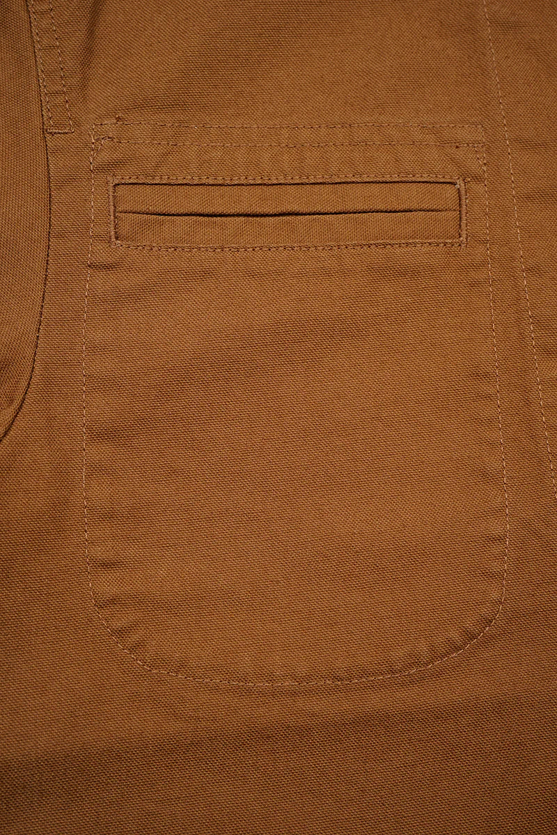 NIGEL CABOURN SHORT ANGLED JACKET - DUCK CANVAS - BROWN - Image 4