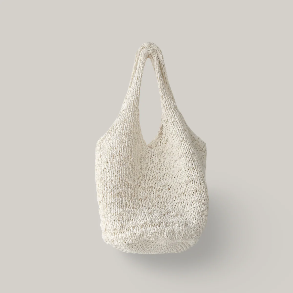 NOTHING WRITTEN HANDMADE KNITTED BAG - IVORY - Image 2