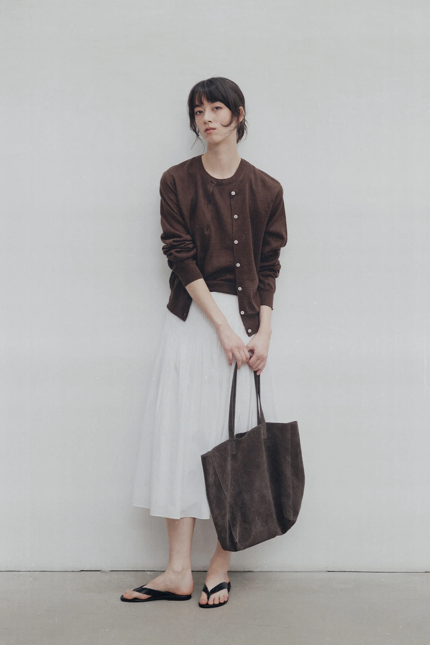NOTHING WRITTEN ROLA LINEN CARDIGAN - BROWN - Image 3
