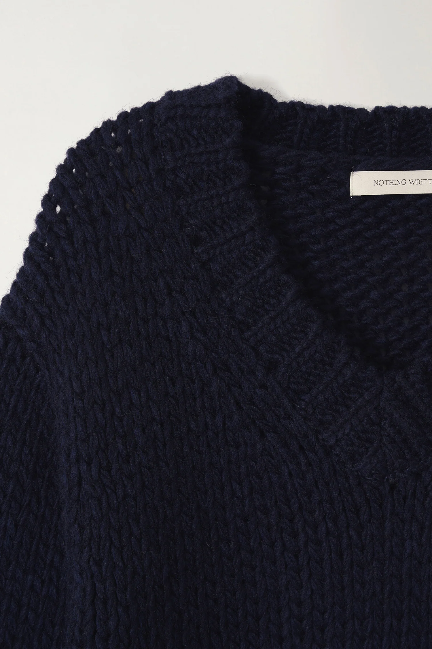 NOTHING WRITTEN WIDE V-NECK SWEATER - NAVY - Image 3