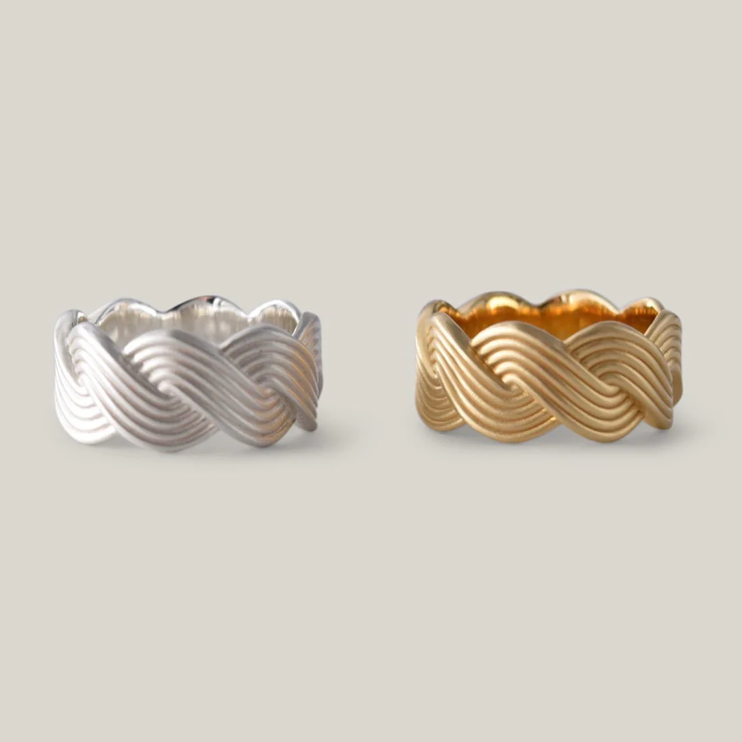ONE EAR BRAND X BOJO SCHMUCK MIZUHIKI BANDANA RING - SILVER - Image 4