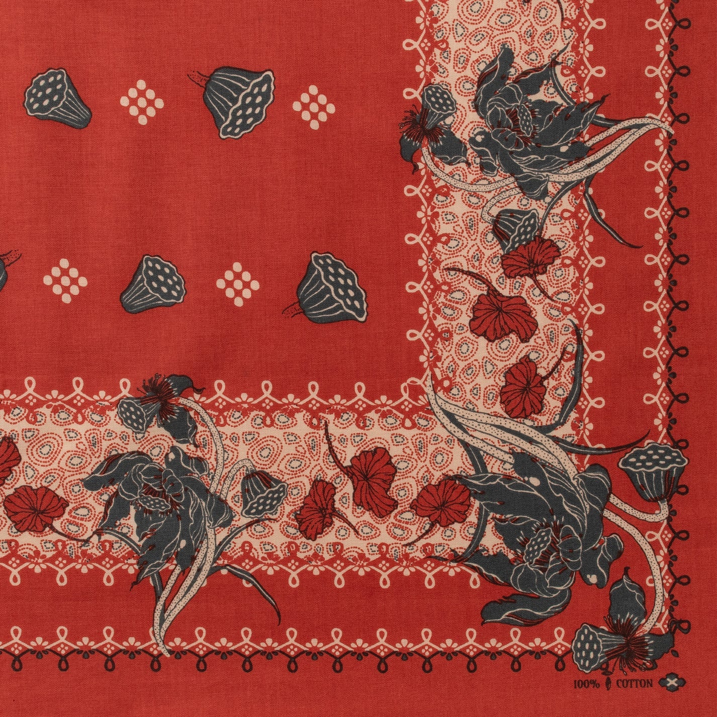 ONE EAR BRAND "DEAD LOTUS" BANDANA - MOLTEN - Image 4