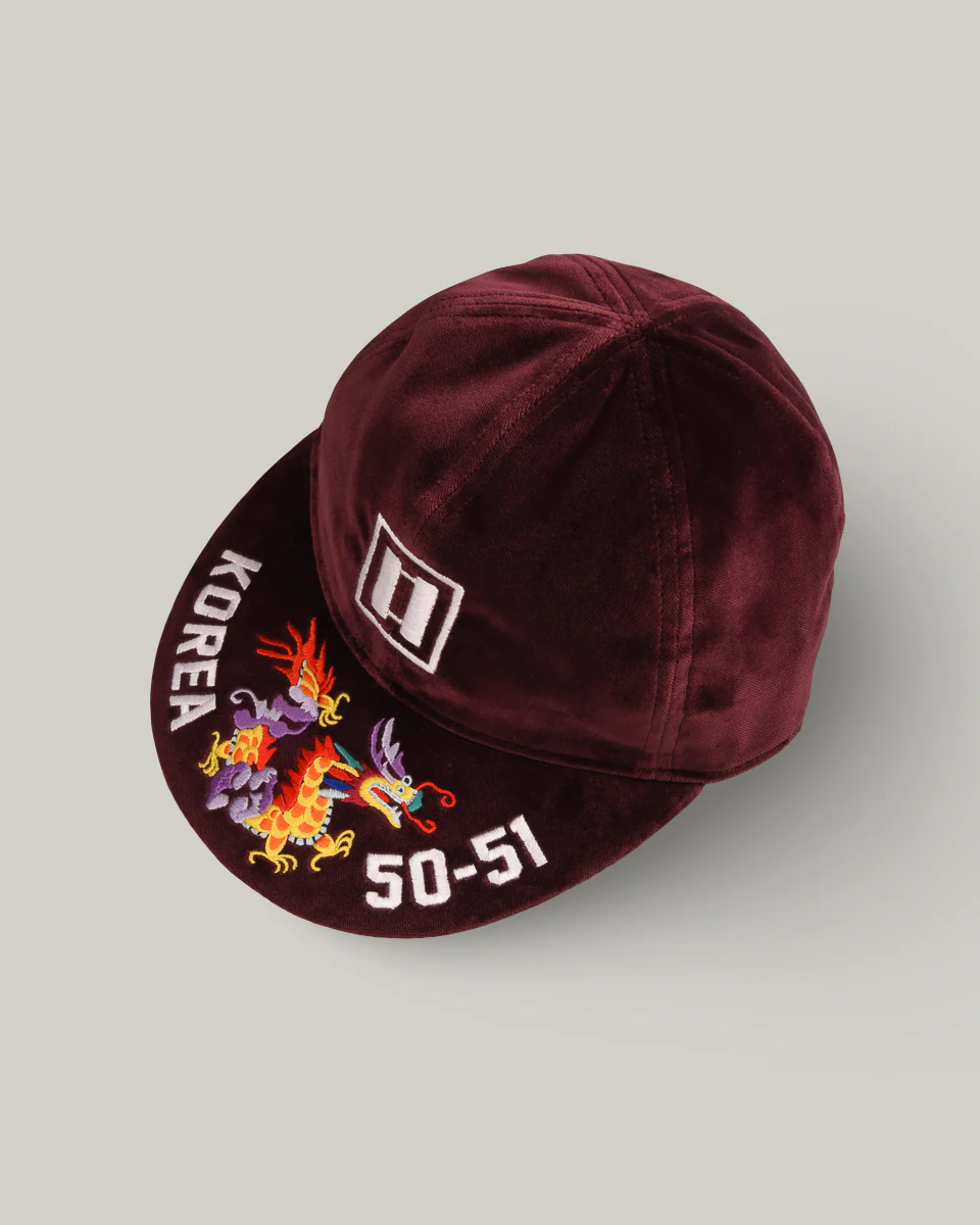 PAPA NUI KOREA '51 CAP - BURGUNDY VELVET - Image 5