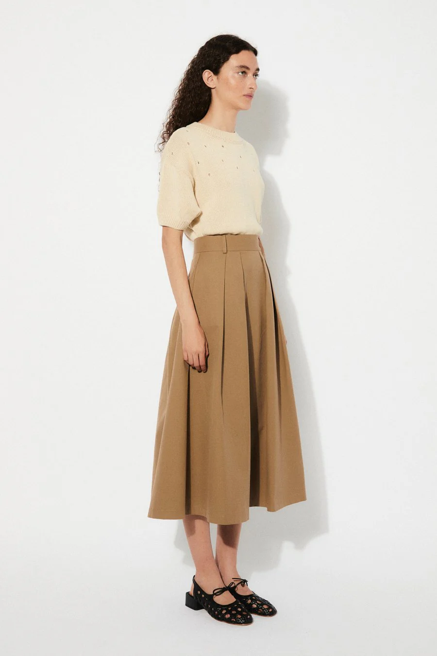 RITA ROW OPAL SKIRT - BROWN - Image 4