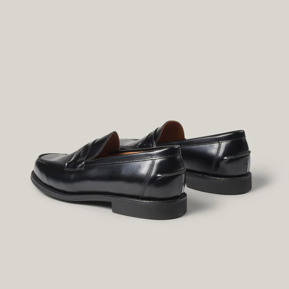 SANDERS BUTTSEAM APRON PENNY LOAFER  - BLACK - Image 3