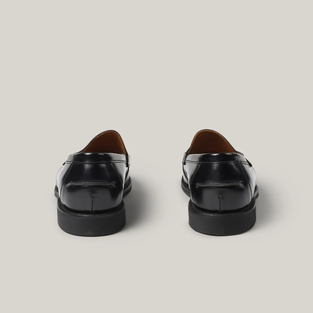 SANDERS BUTTSEAM APRON PENNY LOAFER  - BLACK - Image 5