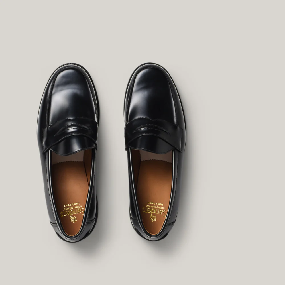 SANDERS BUTTSEAM APRON PENNY LOAFER  - BLACK - Image 6