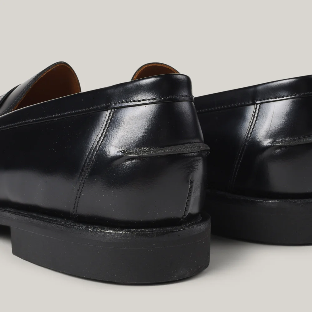 SANDERS BUTTSEAM APRON PENNY LOAFER  - BLACK - Image 7