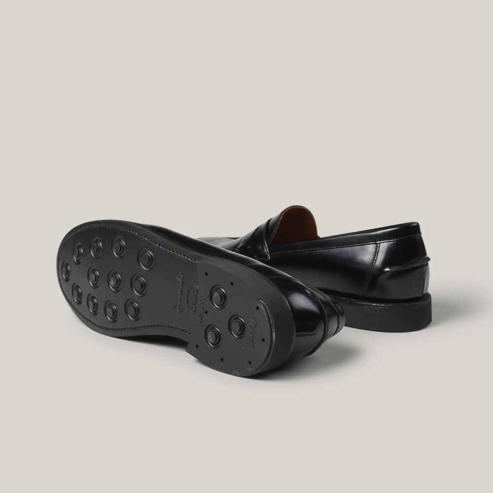 SANDERS BUTTSEAM APRON PENNY LOAFER  - BLACK - Image 8