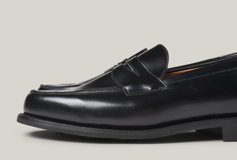 SANDERS BUTTSEAM APRON PENNY LOAFER  - BLACK - Image 9