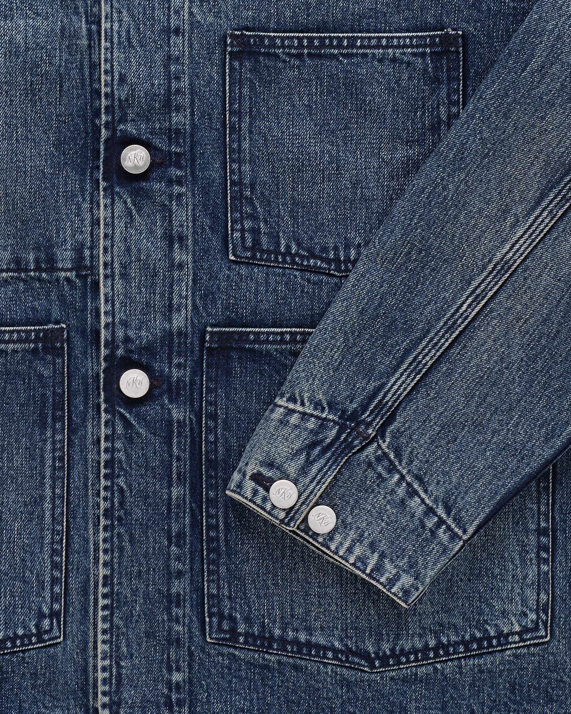 KNICKERBOCKER SHOP DENIM CHORE COAT - VINTAGE WASH - Image 3
