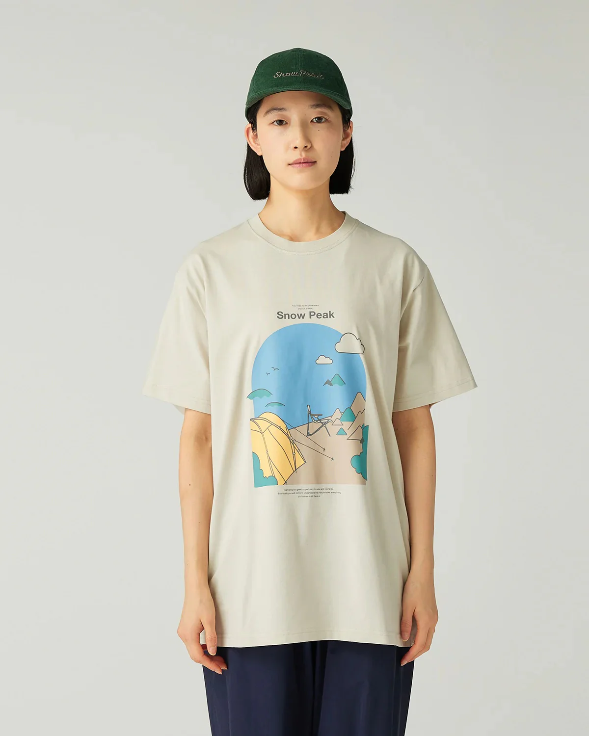 SNOW PEAK CAMPING GRAPHIC T-SHIRT - IVORY - Image 3