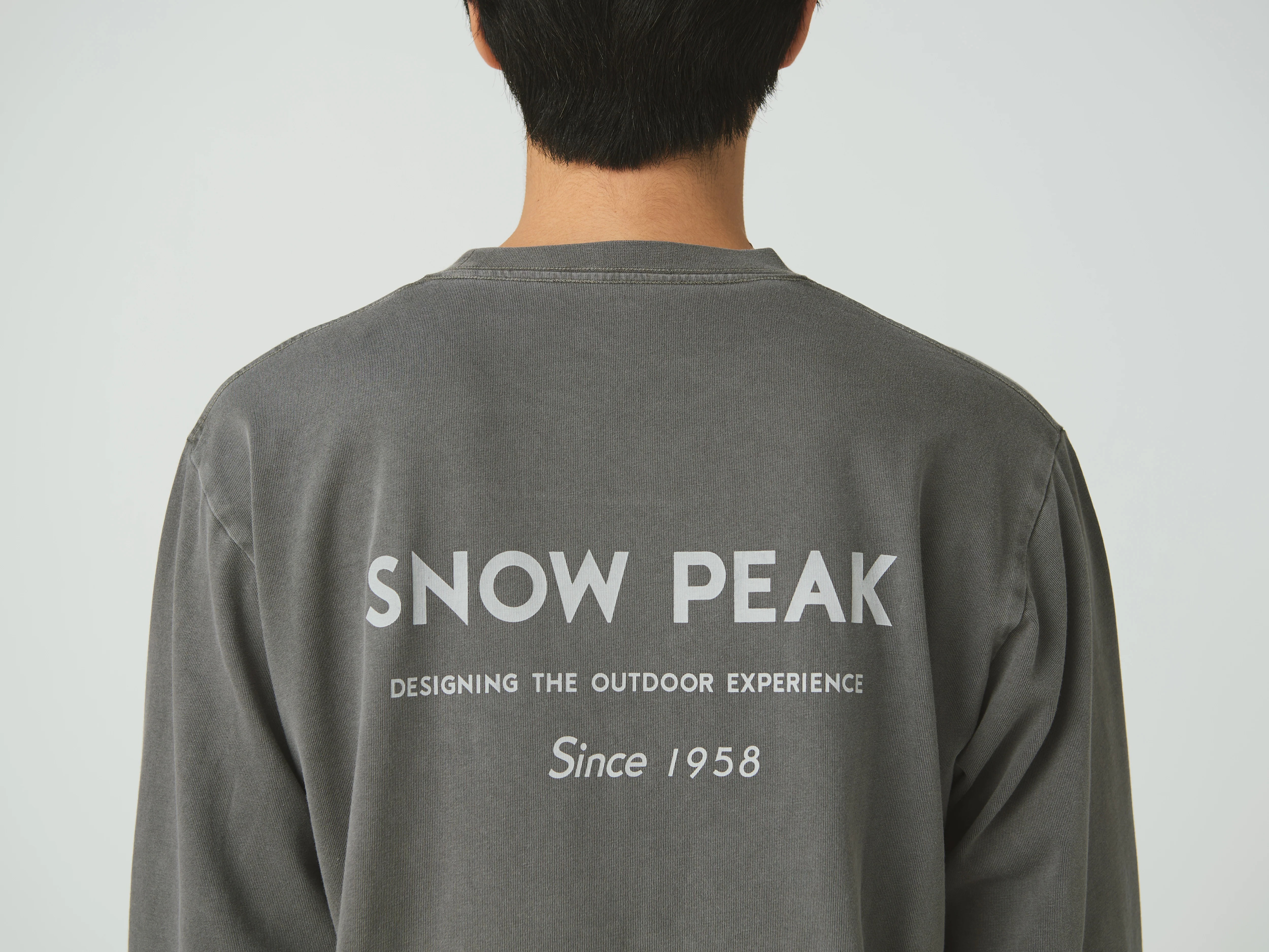 SNOW PEAK GARMENT DYED L/S T-SHIRT - CHARCOAL - Image 12