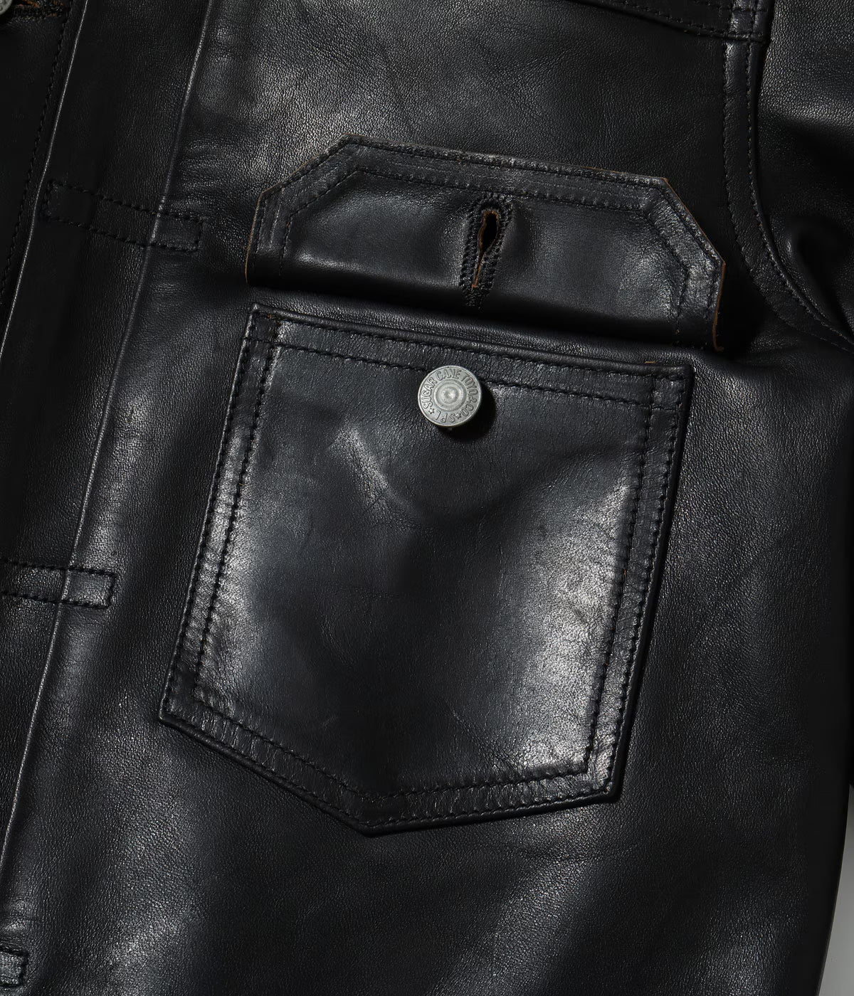 SUGAR CANE 1953 HORSEHIDE LEATHER JACKET - BLACK - Image 9
