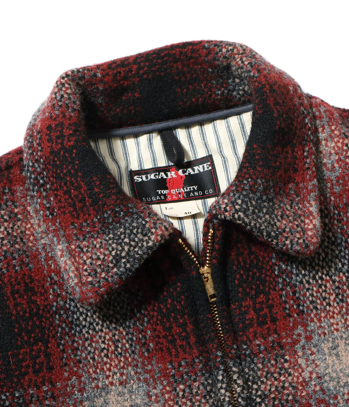 SUGAR CANE FICTION ROMANCE 24.75oz. WOOL PLAID SPORTS JACKET - RED - Image 4