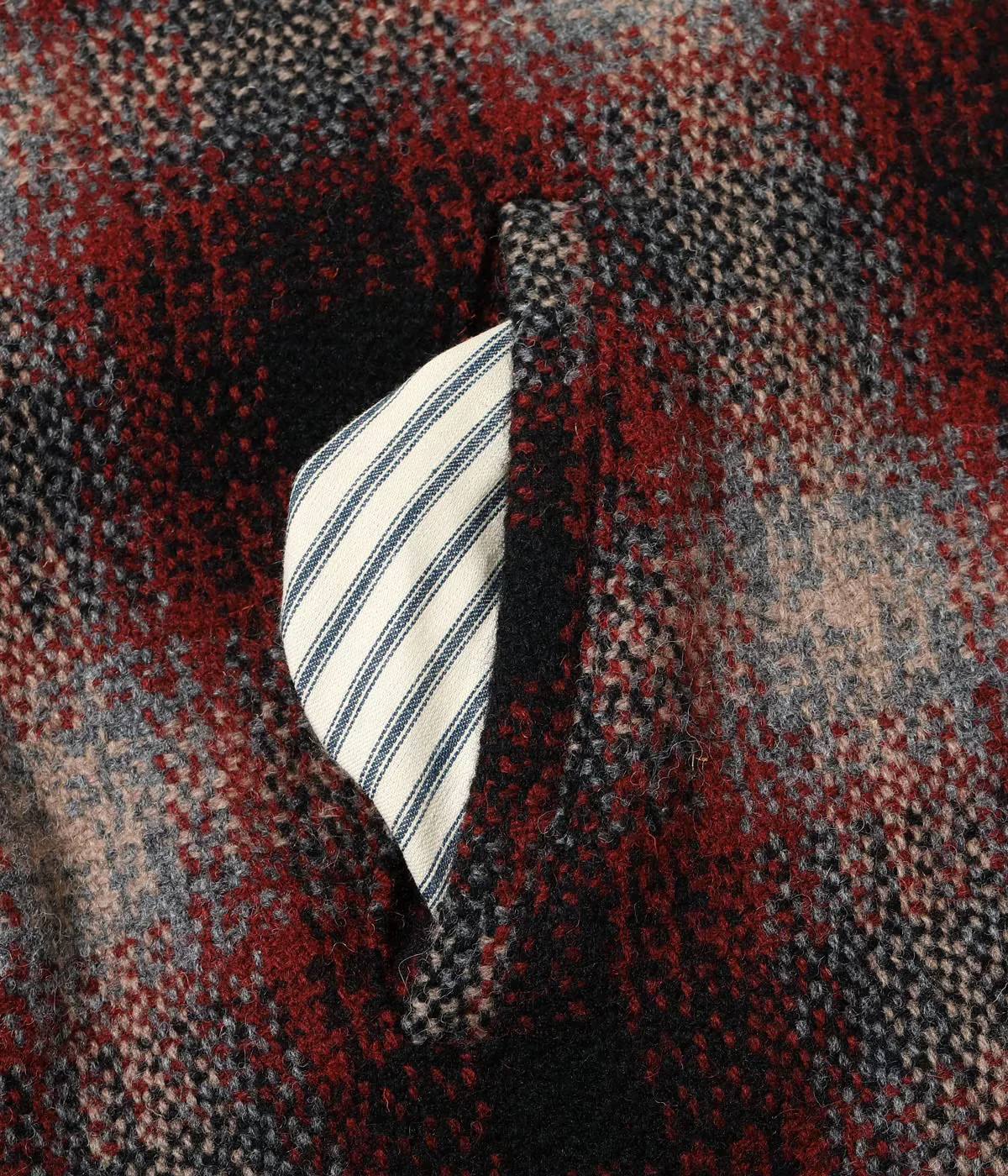 SUGAR CANE FICTION ROMANCE 24.75oz. WOOL PLAID SPORTS JACKET - RED - Image 9