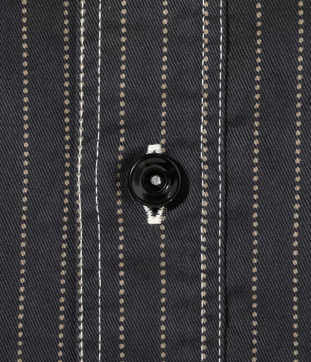 SUGAR CANE FICTION ROMANCE 8.5oz. WABASH STRIPE WORK SHIRT - BLACK - Image 8