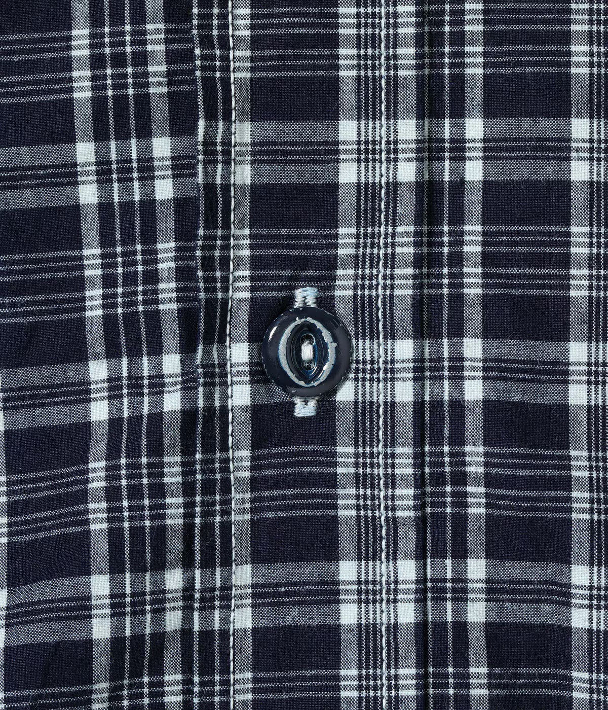 SUGAR CANE 'FICTION ROMANCE' INDIGO CHECK WORK SHIRT - NAVY - Image 5