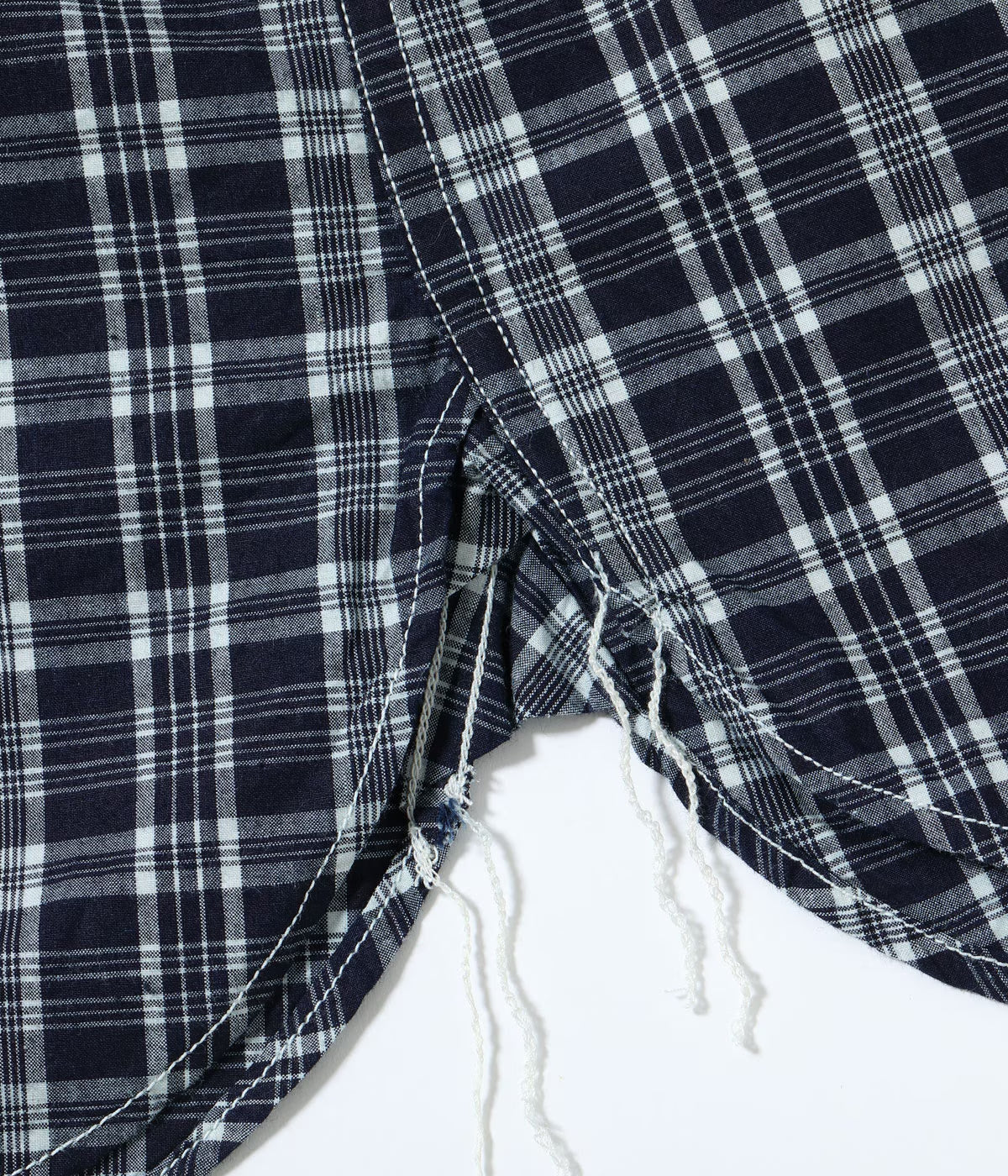 SUGAR CANE 'FICTION ROMANCE' INDIGO CHECK WORK SHIRT - NAVY - Image 7