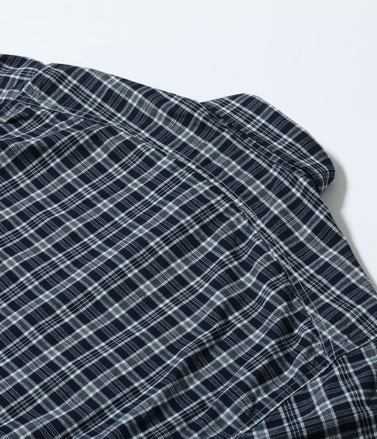 SUGAR CANE 'FICTION ROMANCE' INDIGO CHECK WORK SHIRT - NAVY - Image 9