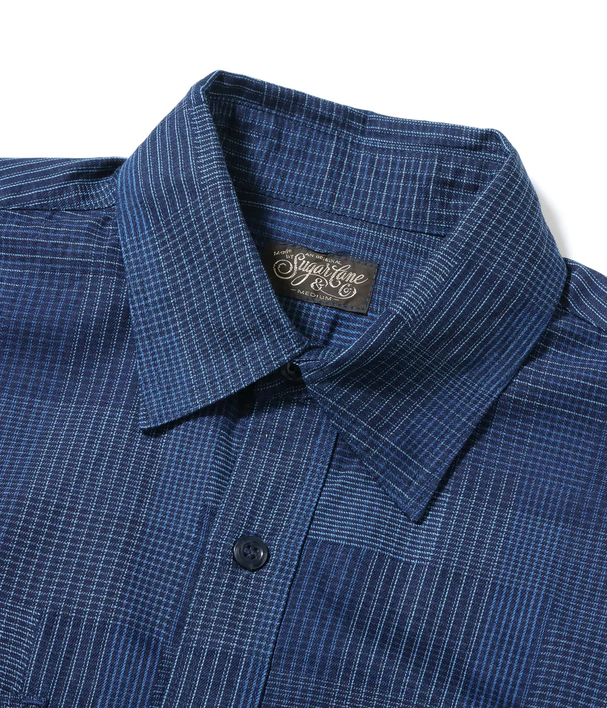 SUGAR CANE INDIGO PATCHWORK WORK SHIRT -  DARK INDIGO - Image 3