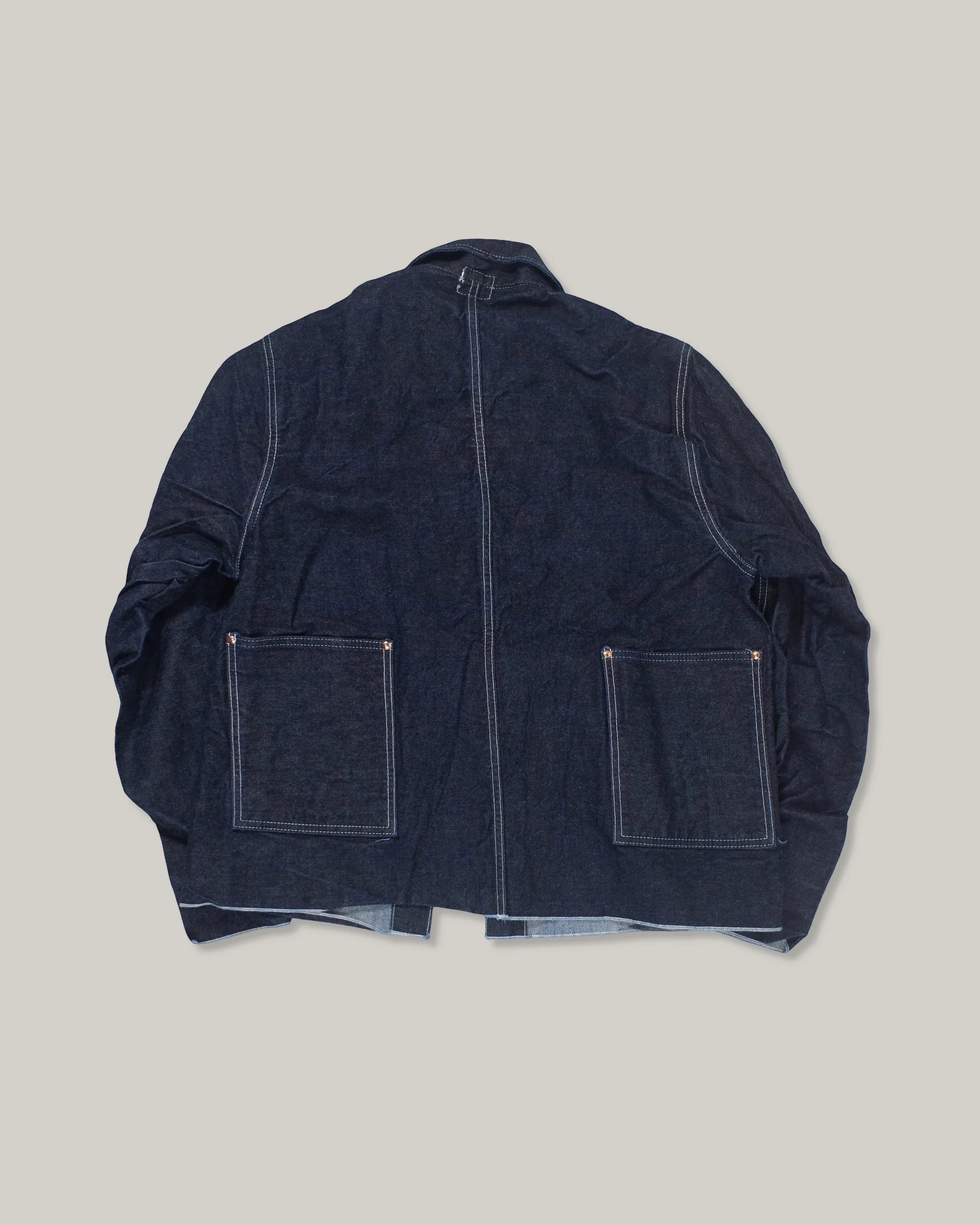 TENDER CROSS CUT JEANS JACKET 16oz SELVAGE DENIM - RINSED - Image 3