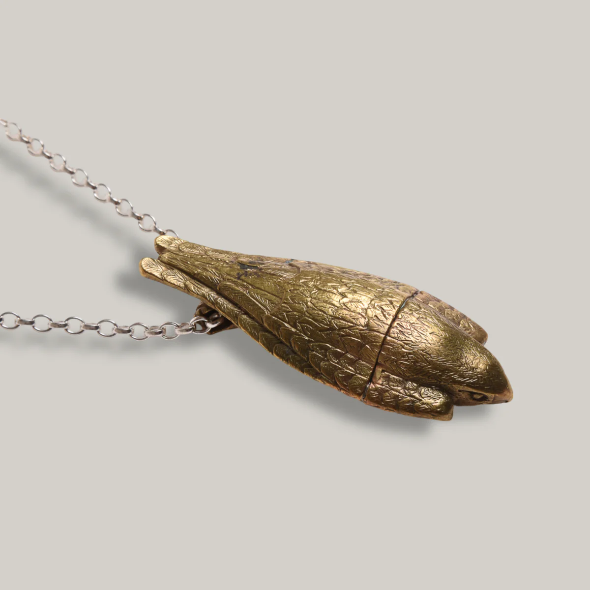 TENDER PEREGRINE FALCON WHISTLE NECKLACE - BRASS AND .925 SILVER - Image 3