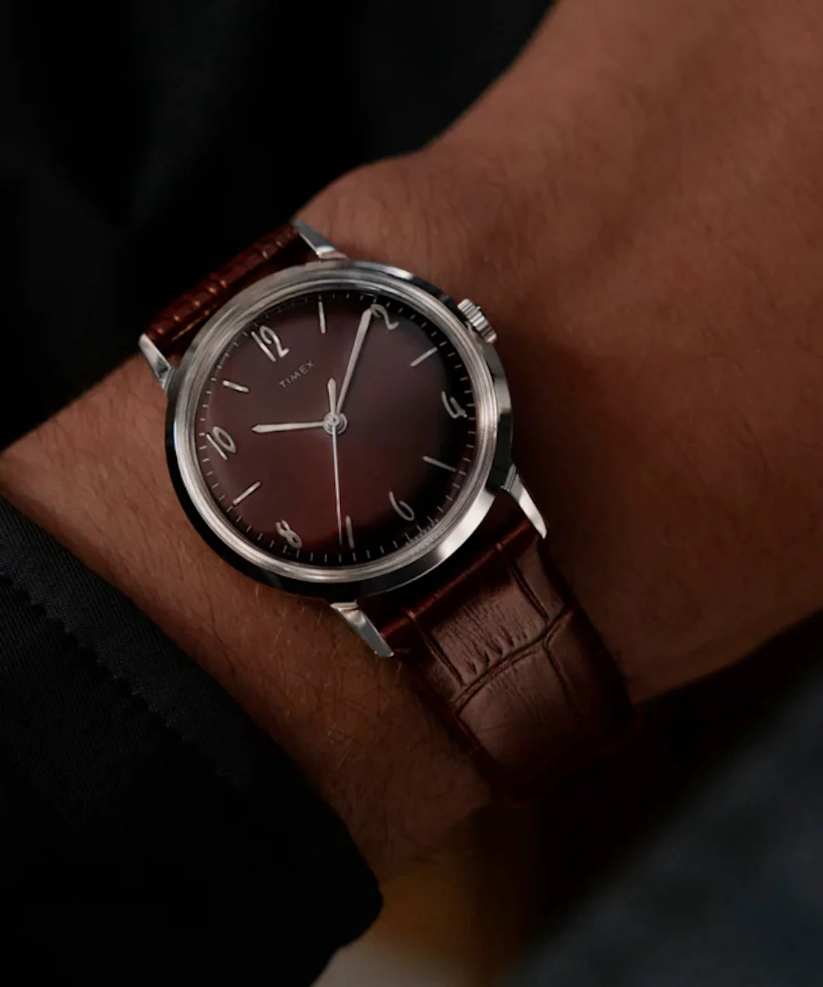 TIMEX MARLIN ® HAND-WOUND 34MM LEATHER STRAP WATCH  - BROWN - Image 6