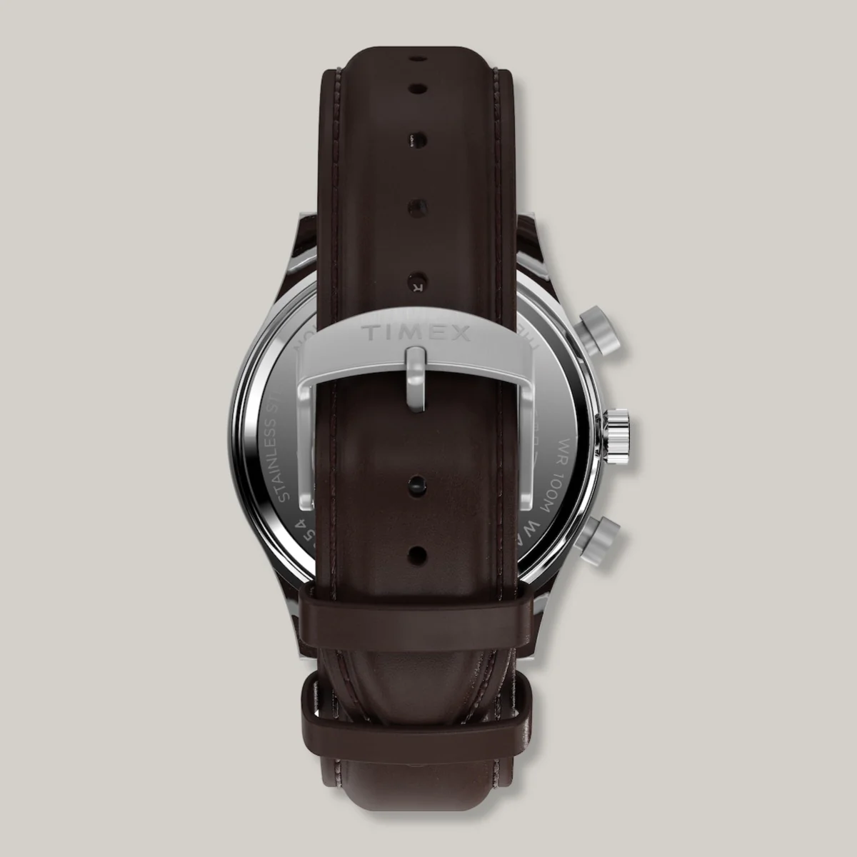 TIMEX WATERBURY CHRONO WATCH - BROWN LEATHER - Image 4