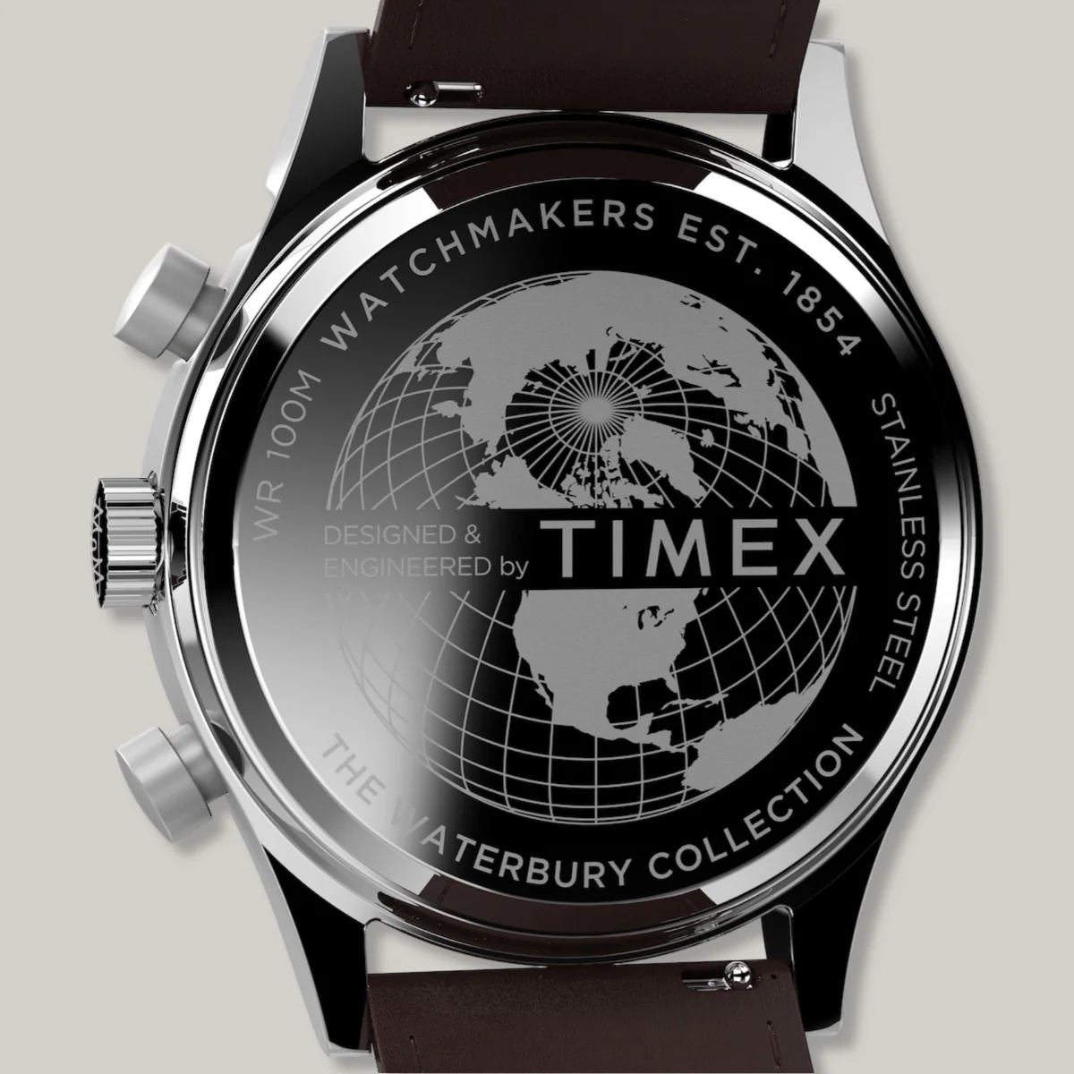TIMEX WATERBURY CHRONO WATCH - BROWN LEATHER - Image 5