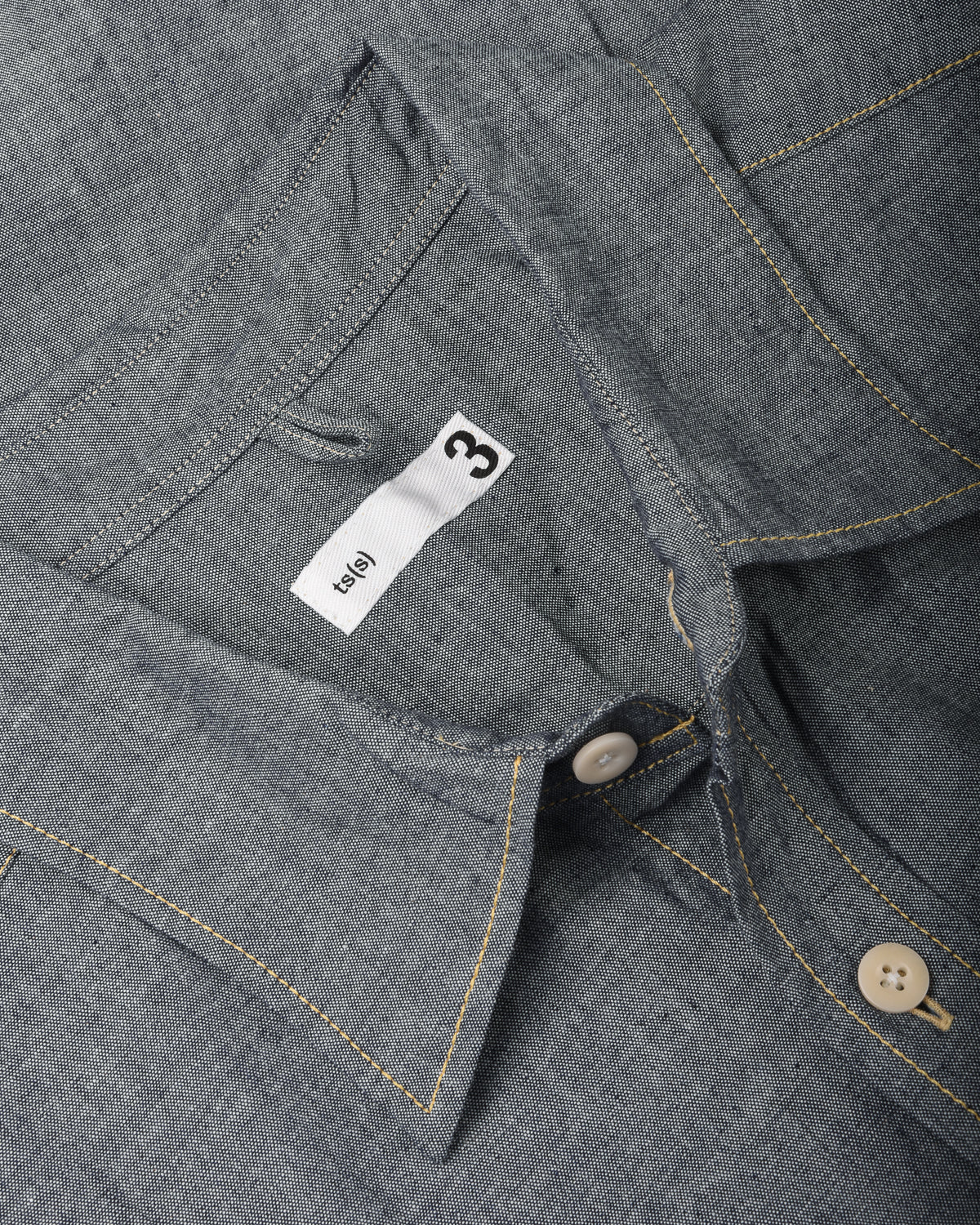 TS(S) ASYMMETRIC POCKET WORK SHIRT - NAVY - Image 2