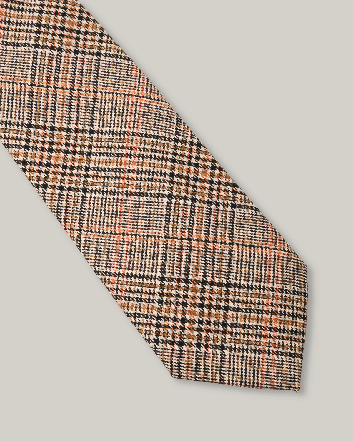 TS(S) SMOKY BASIC PLAID COTTON CLOTH NECK TIE - GLENPLAID - Image 2