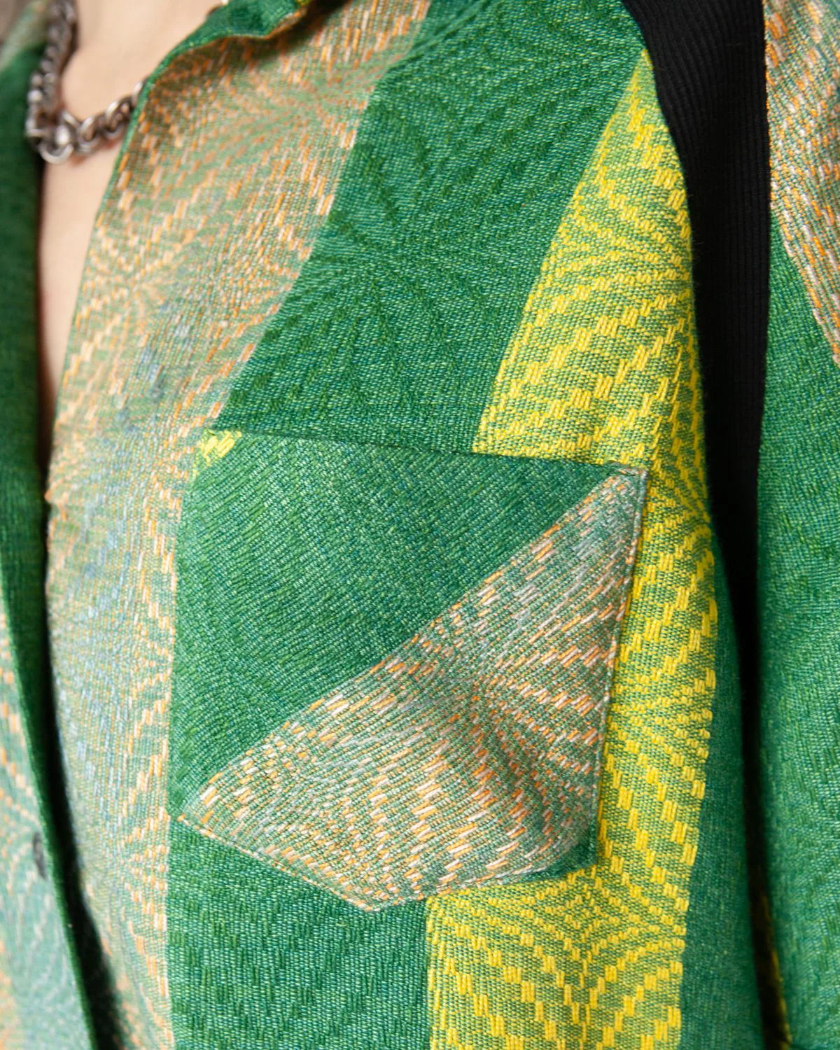 W'MENSWEAR BOWLING SHIRT - GREEN STRIPE - Image 8