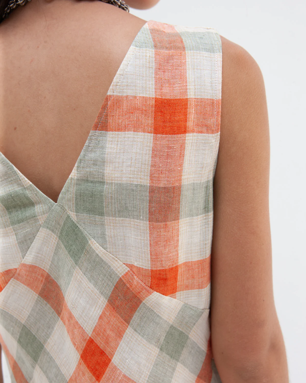 W'MENSWEAR BROOKLANDS DRESS - ORANGE CHECK - Image 4