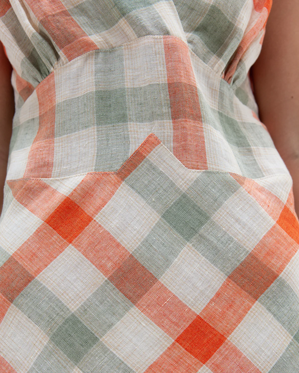 W'MENSWEAR BROOKLANDS DRESS - ORANGE CHECK - Image 6