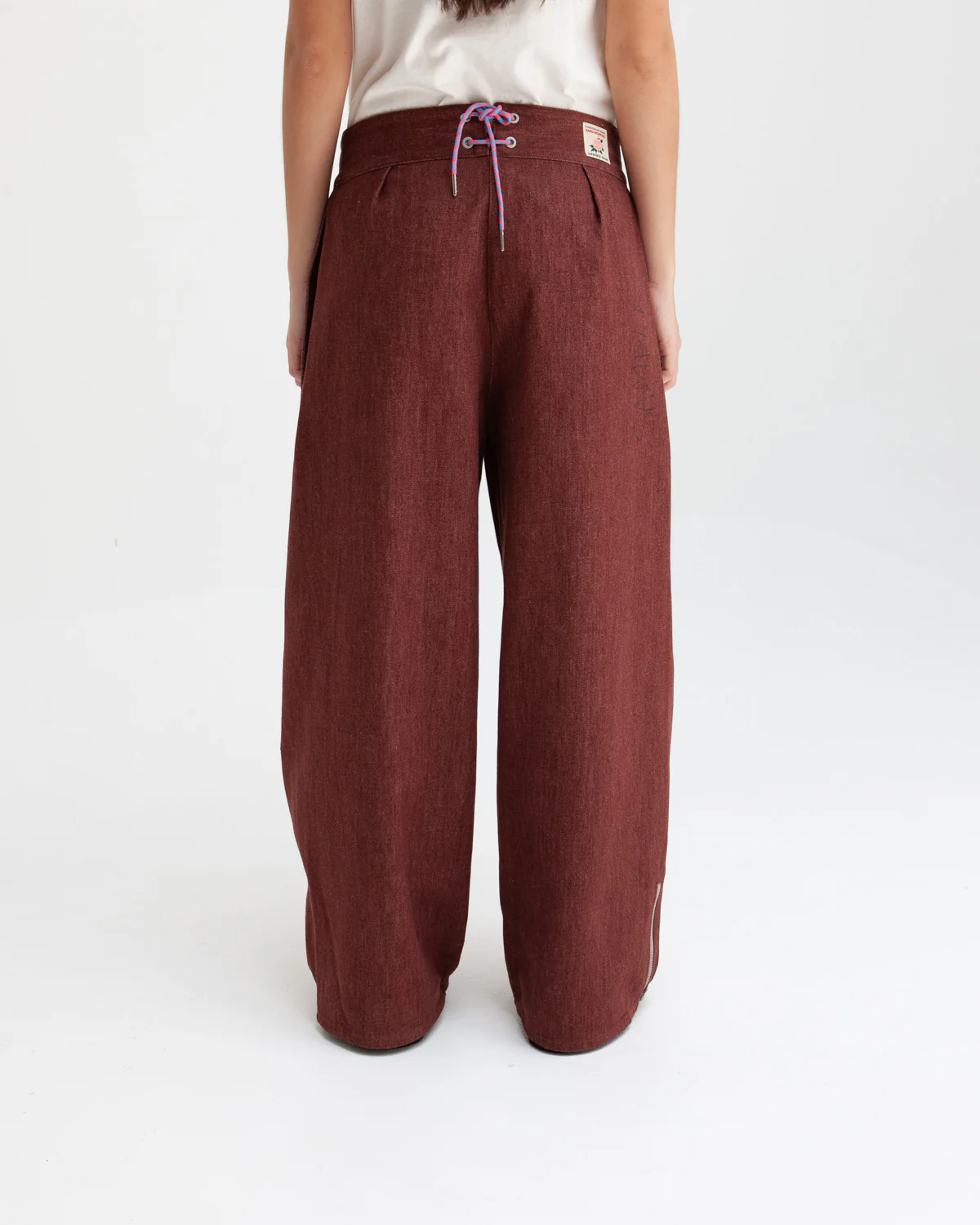 W'MENSWEAR BURNOUT PANTS - BROWN DENIM - Image 2