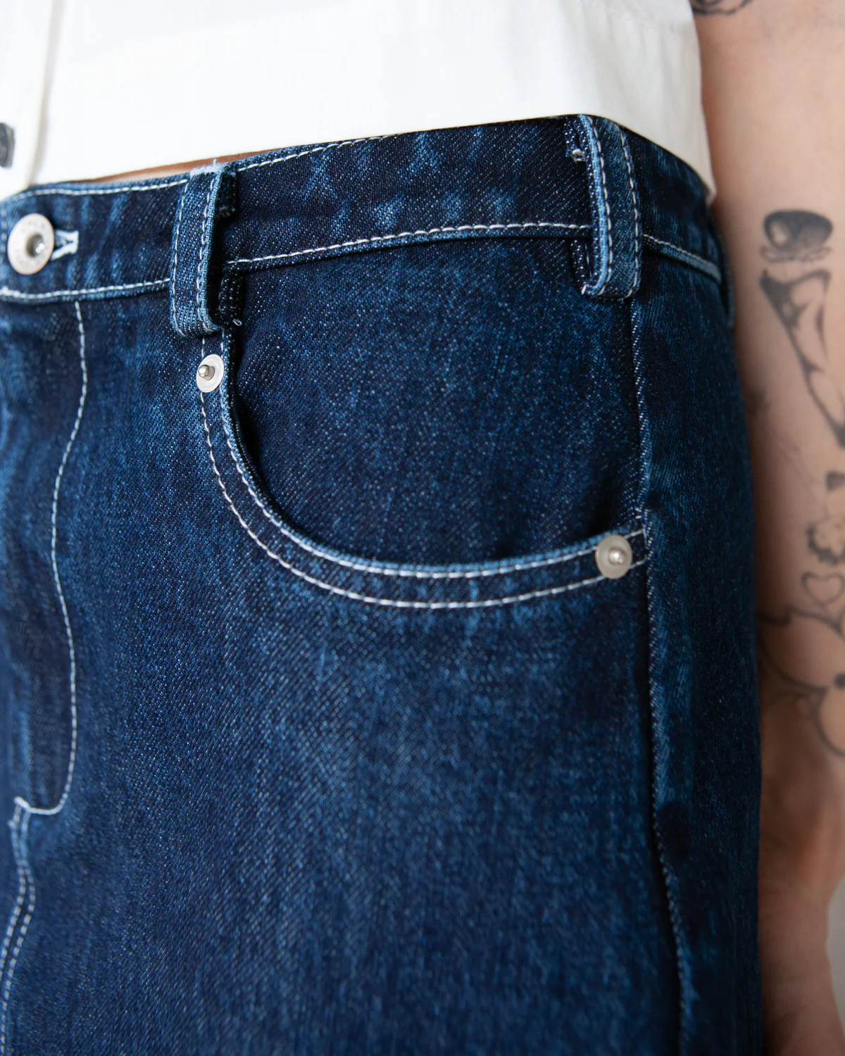 W'MENSWEAR RANCH SKIRT - INDIGO - Image 3