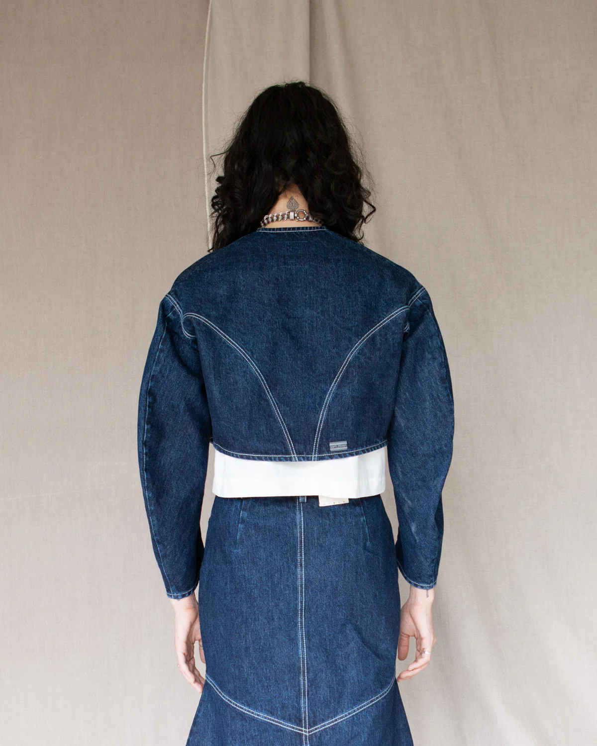 W'MENSWEAR RANCH SKIRT - INDIGO - Image 6