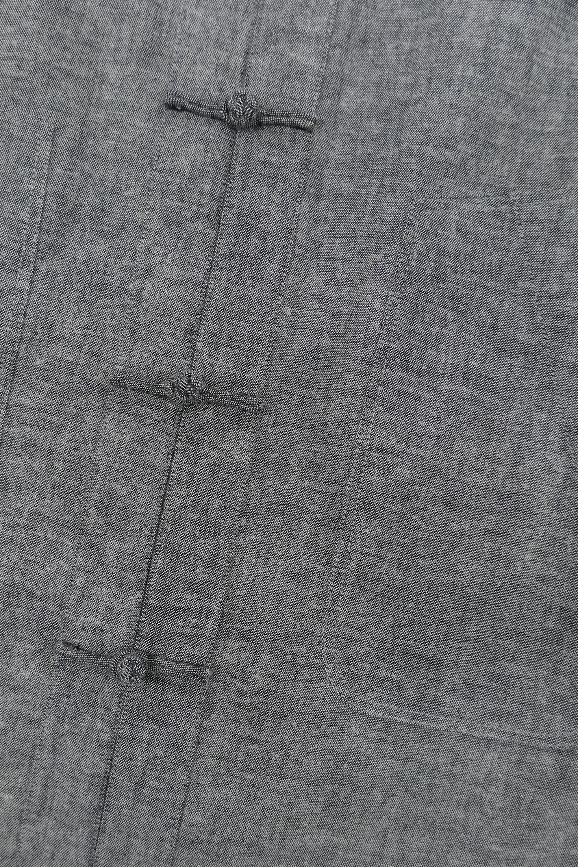 WORK WORKS MEN'S PATCH POCKET TANG SHIRT - YARN DYED GREY - Image 4