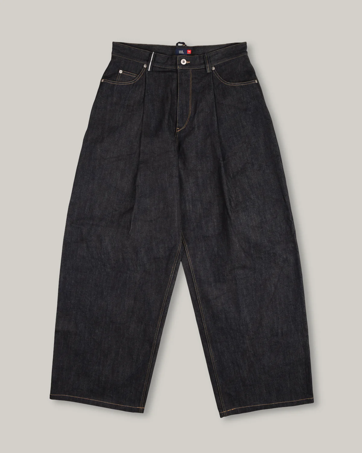 WORK WORKS MENS WIDE LEG TAPERED TROUSER - INDIGO DENIM