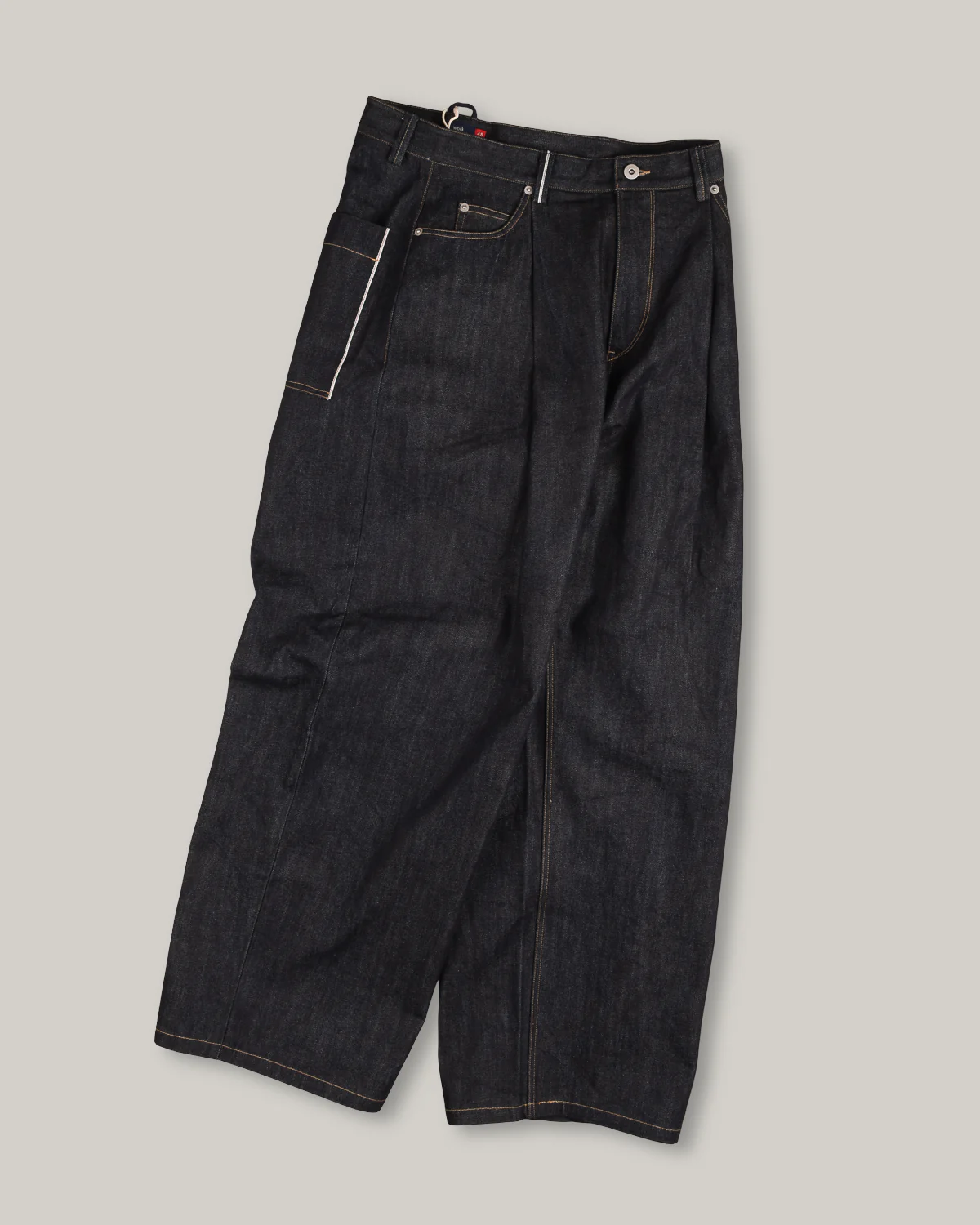 WORK WORKS MENS WIDE LEG TAPERED TROUSER - INDIGO DENIM - Image 2