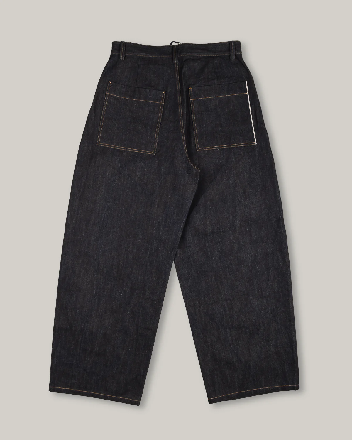 WORK WORKS MENS WIDE LEG TAPERED TROUSER - INDIGO DENIM - Image 3